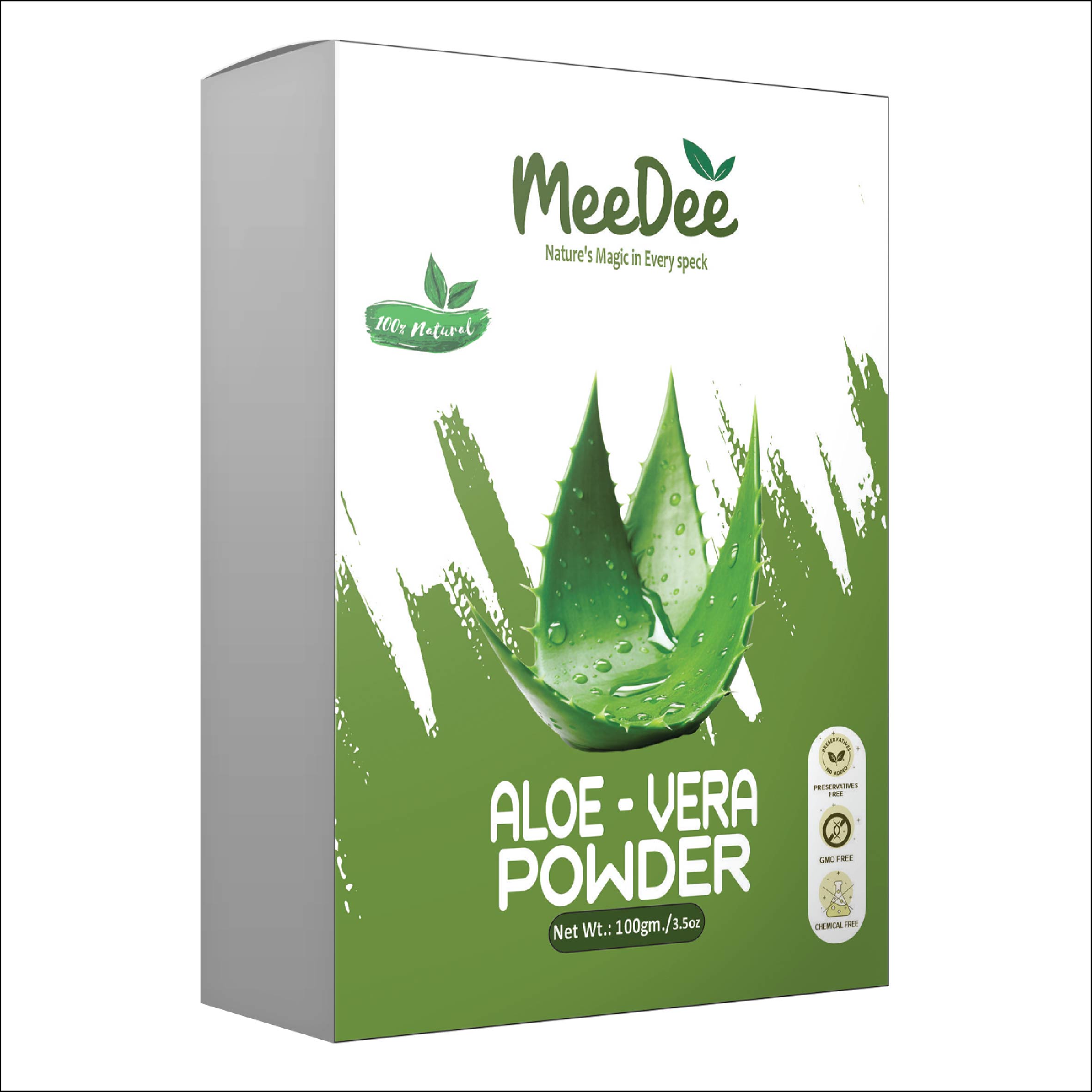 Meedee 100% Pure AloeVera Powder for Skin & Hair Care | Natural Moisturizer  Pack of 1 (100 g)