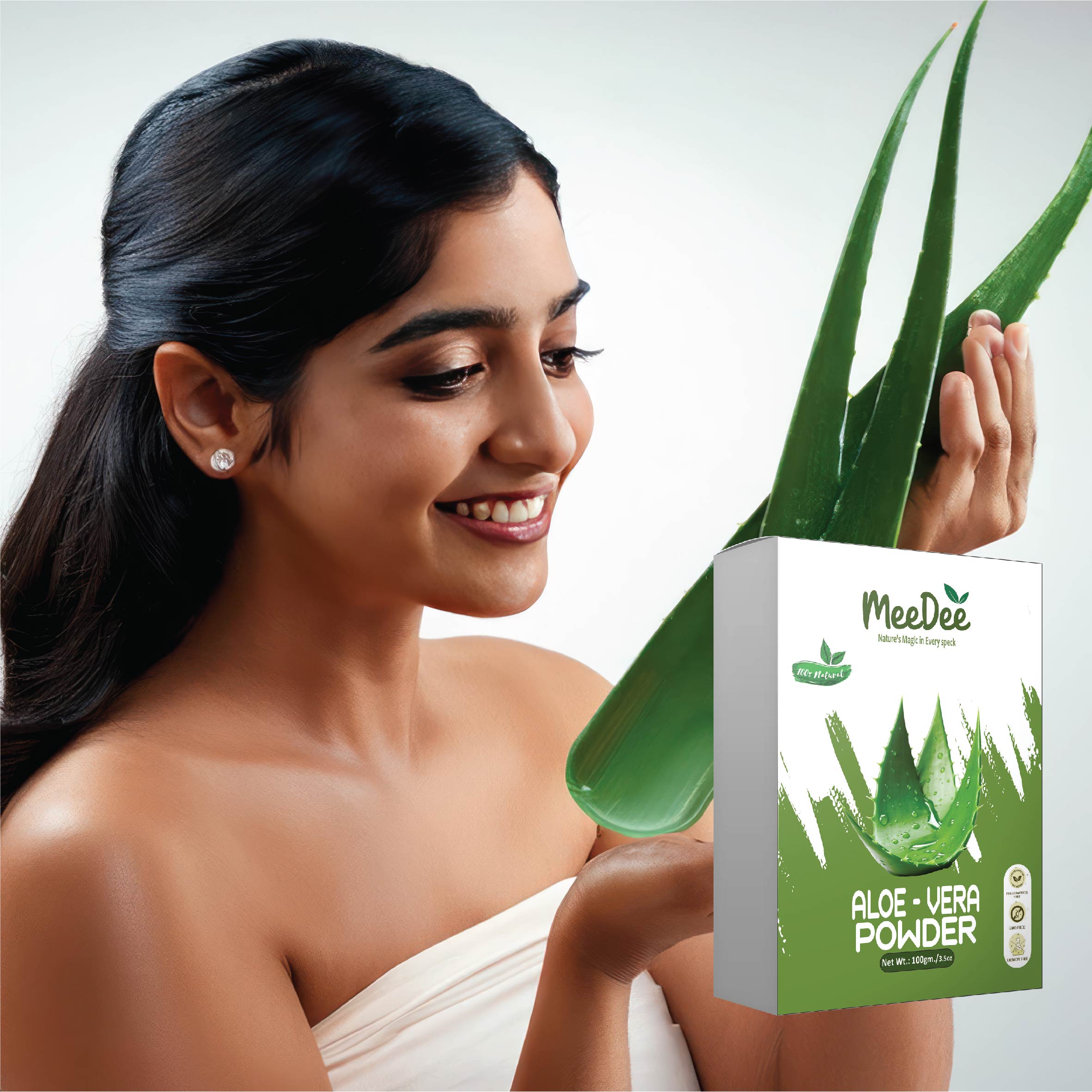 Meedee 100% Pure AloeVera Powder for Skin & Hair Care | Natural Moisturizer  Pack of 1 (100 g)