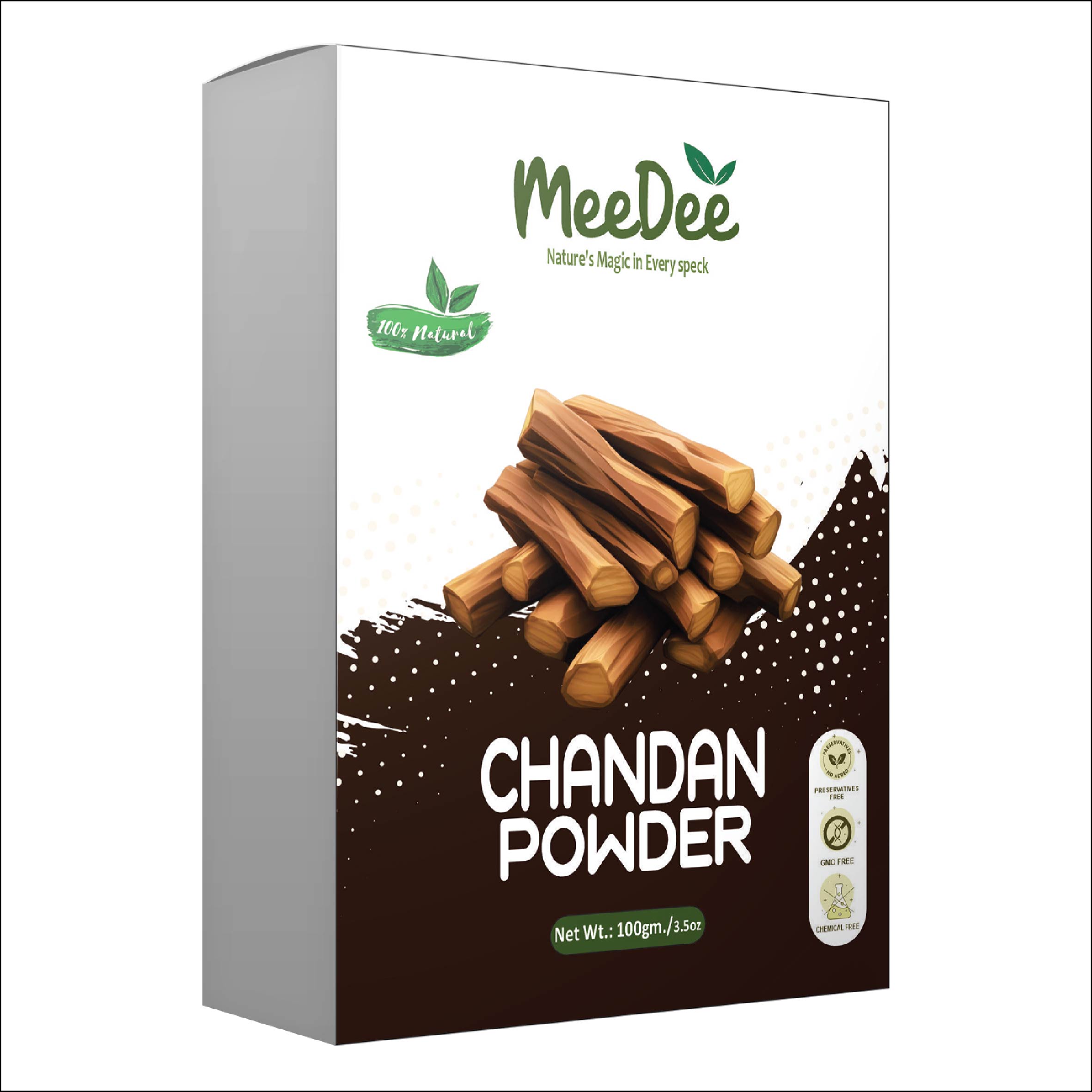 Meedee 100% Pure & Natural chandan Powder For Skin Whitening Face, Skin & Hair 100g