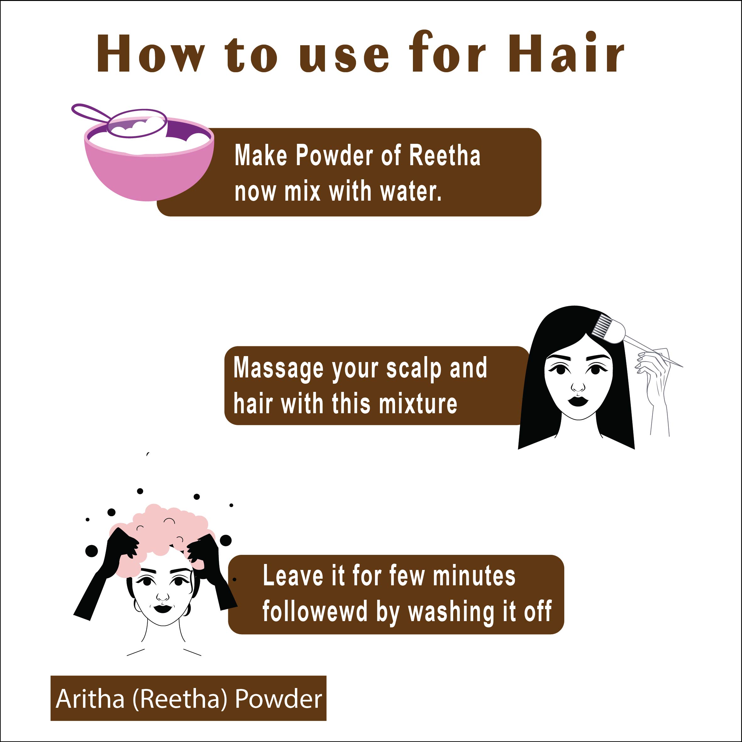 Meedee 100% Natural ARITHA Powder For Hair Care  (100 g)