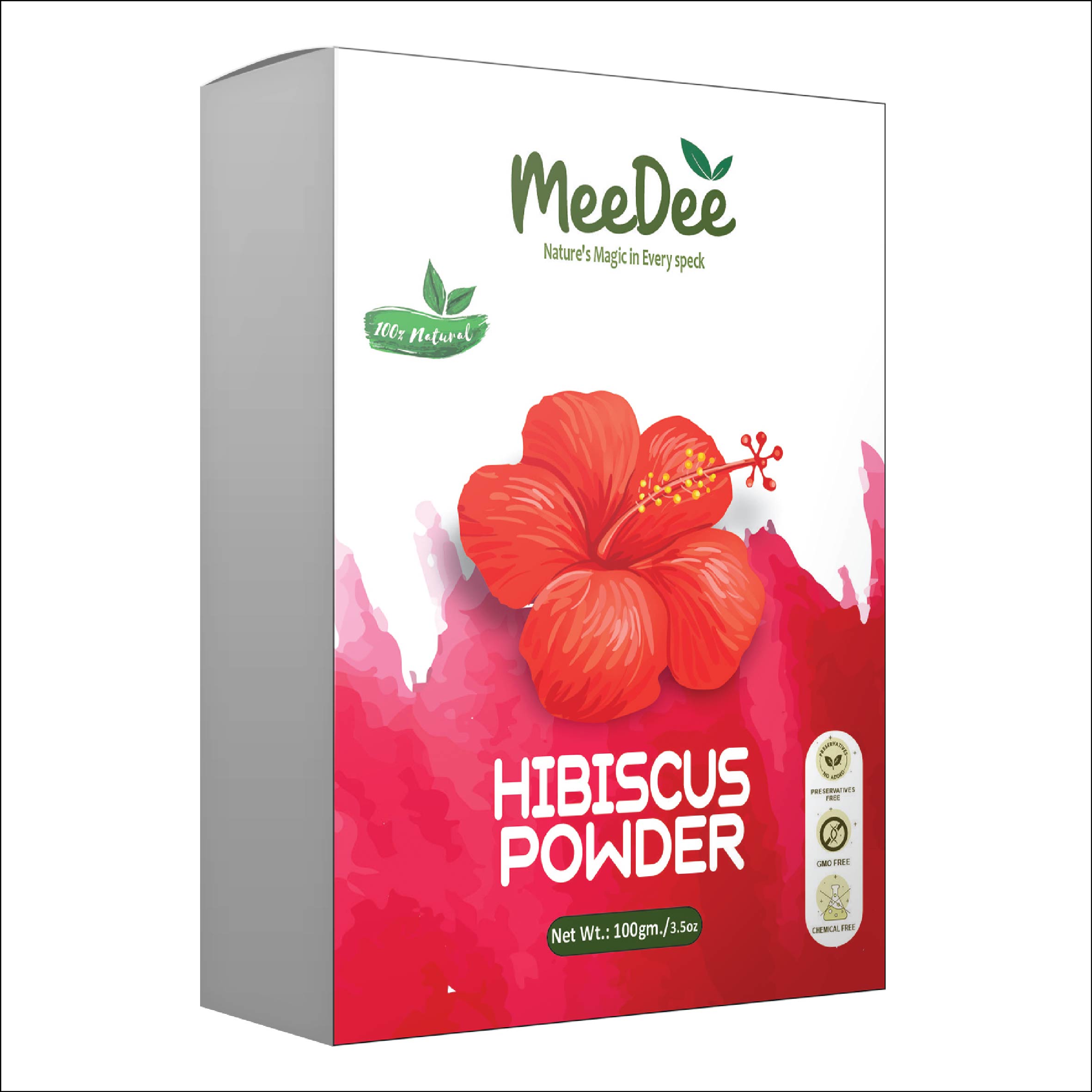 Meedee 100% Pure & Natural Hibiscus Powder For Face, Hair & Skin Care  (100 g)