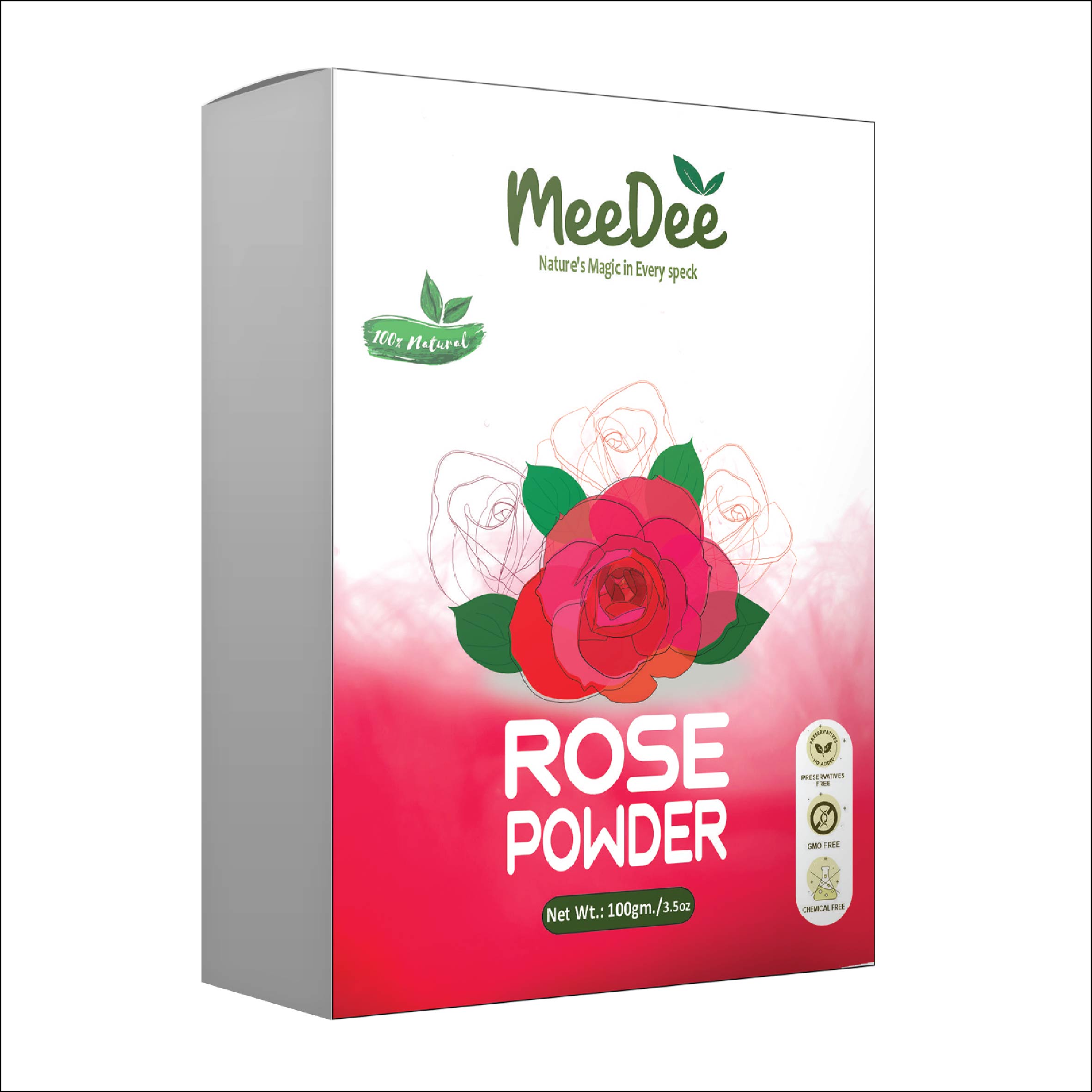 MeeDee Pure & Natural  Beetroot Powder & Rose Powder For Skin Whitening Face, Skin & Hair Care ( Pack of 2 = 200g)