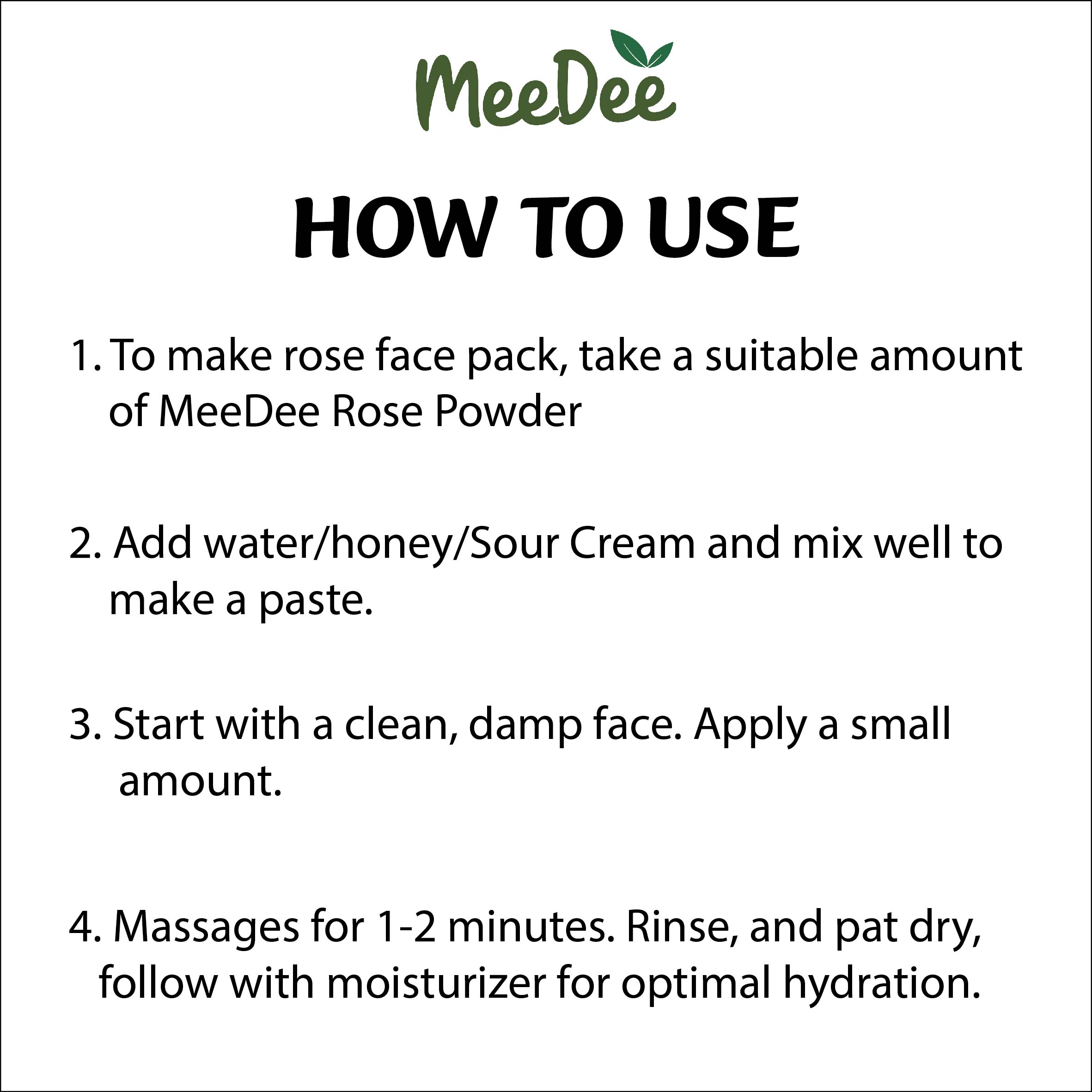 MeeDee Pure & Natural Chandan & Rose Powder For Skin Whitening Face, Skin & Hair Care ( Pack of 2 = 200g)