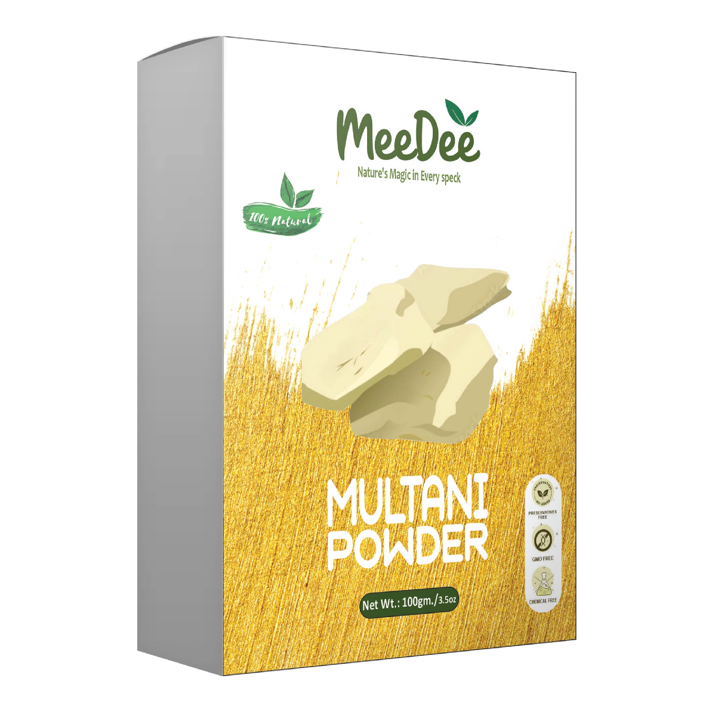 MeeDee Pure & Natural Multani Mitti & Orange Peel & Rose Powder For Skin Whitening Face, Skin & Hair Care ( Pack of 3 = 300g)