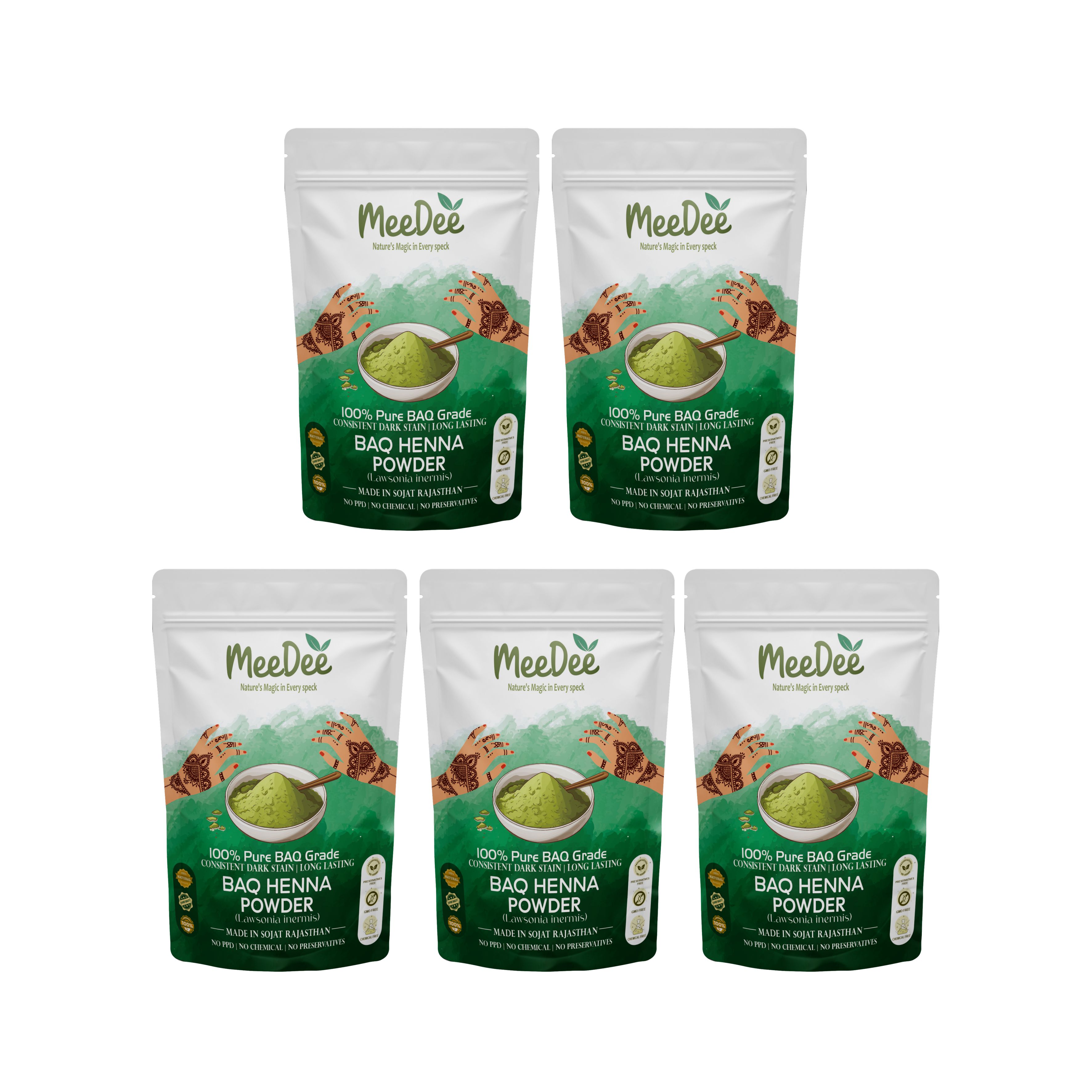 Meedee BAQ Henna Powder (7fliter) Sojat Mehendi 5Kg