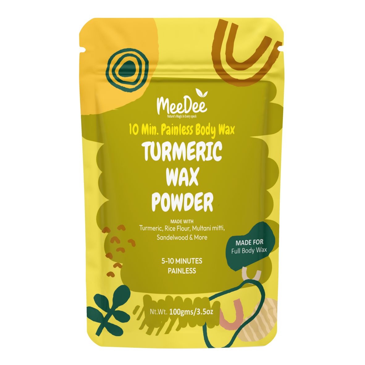 Turmeric Wax Powder | 10 Minute Hair Removal Easy Wax | Haldi Wax Powder for Women & Men | Smooth & Glowing Skin 100g