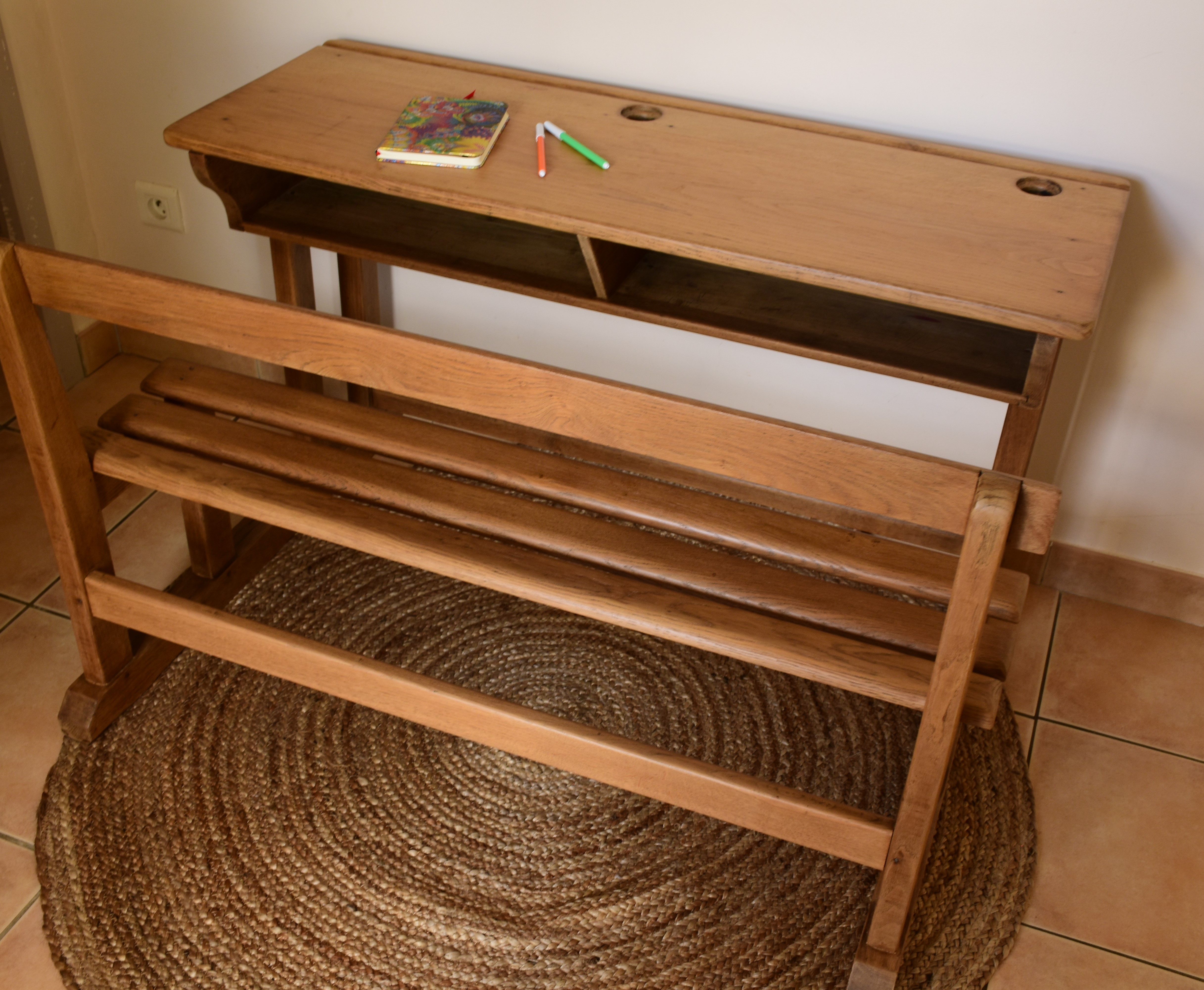 ARCHIMEDE, bureau d'écolier double ancien.