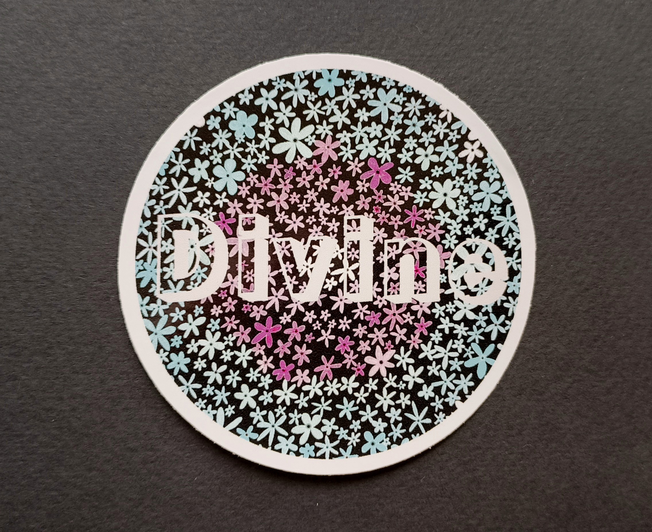 Divine - floral sticker