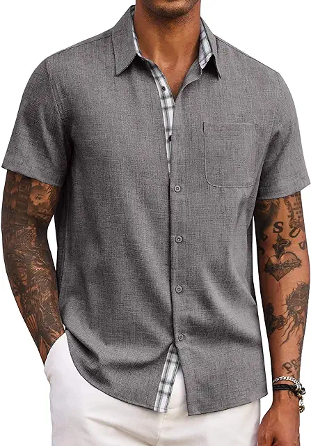 Men's Short-Sleeve Button-Up Shirt