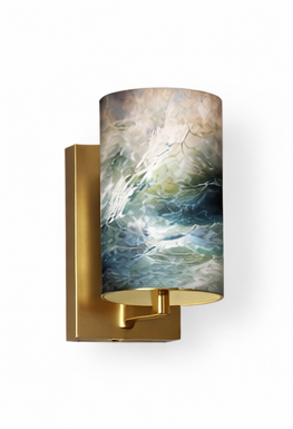 Sieninis šviestuvas su jūros bangų motyvu