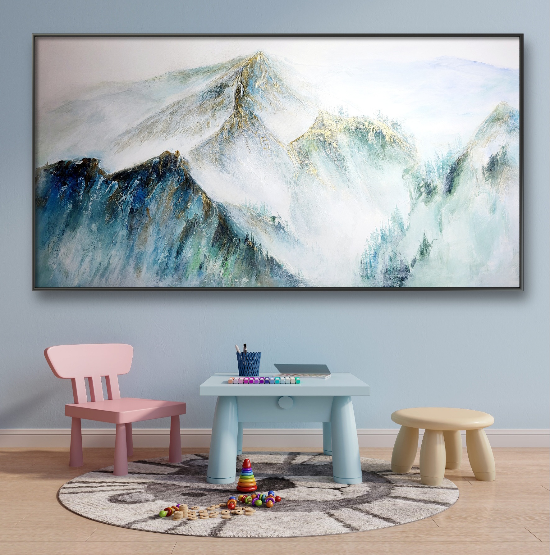 Kalnų peizažo paveikslas