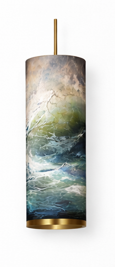 Pakabinamas šviestuvas su jūros bangų motyvu