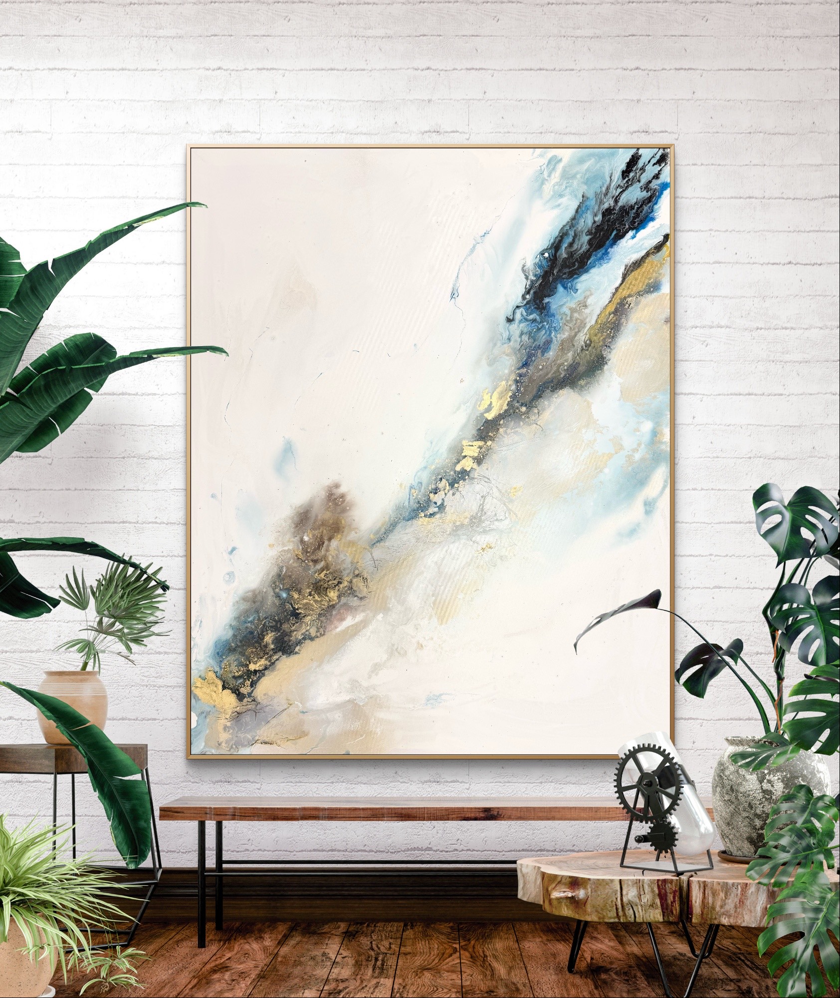 Abstraktus sienos paveikslas