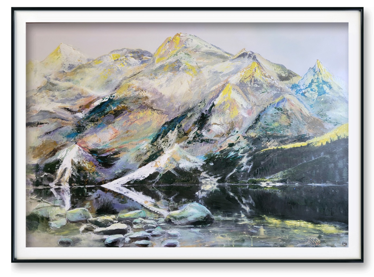 Kalnų peizažo paveikslas