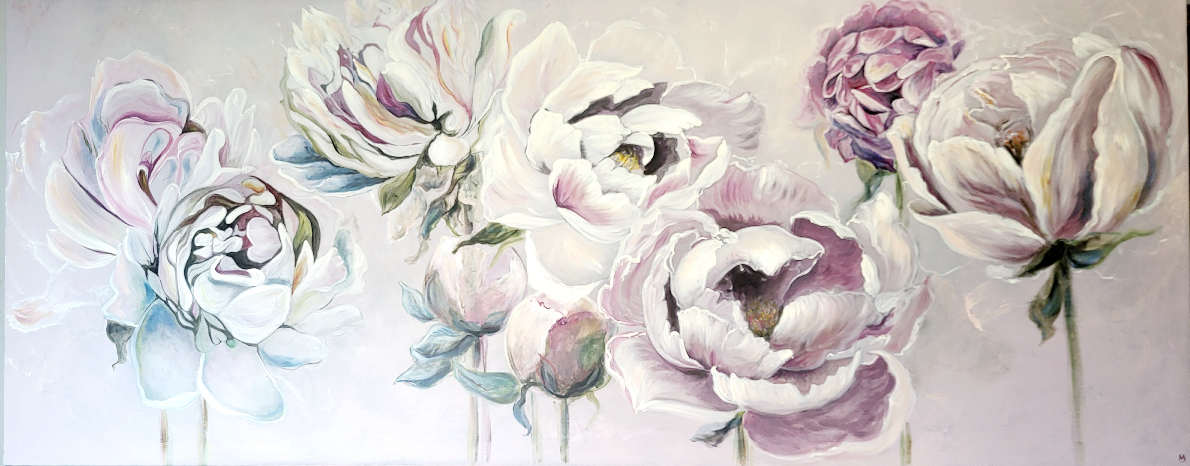 Gėlių tapybos paveikslas