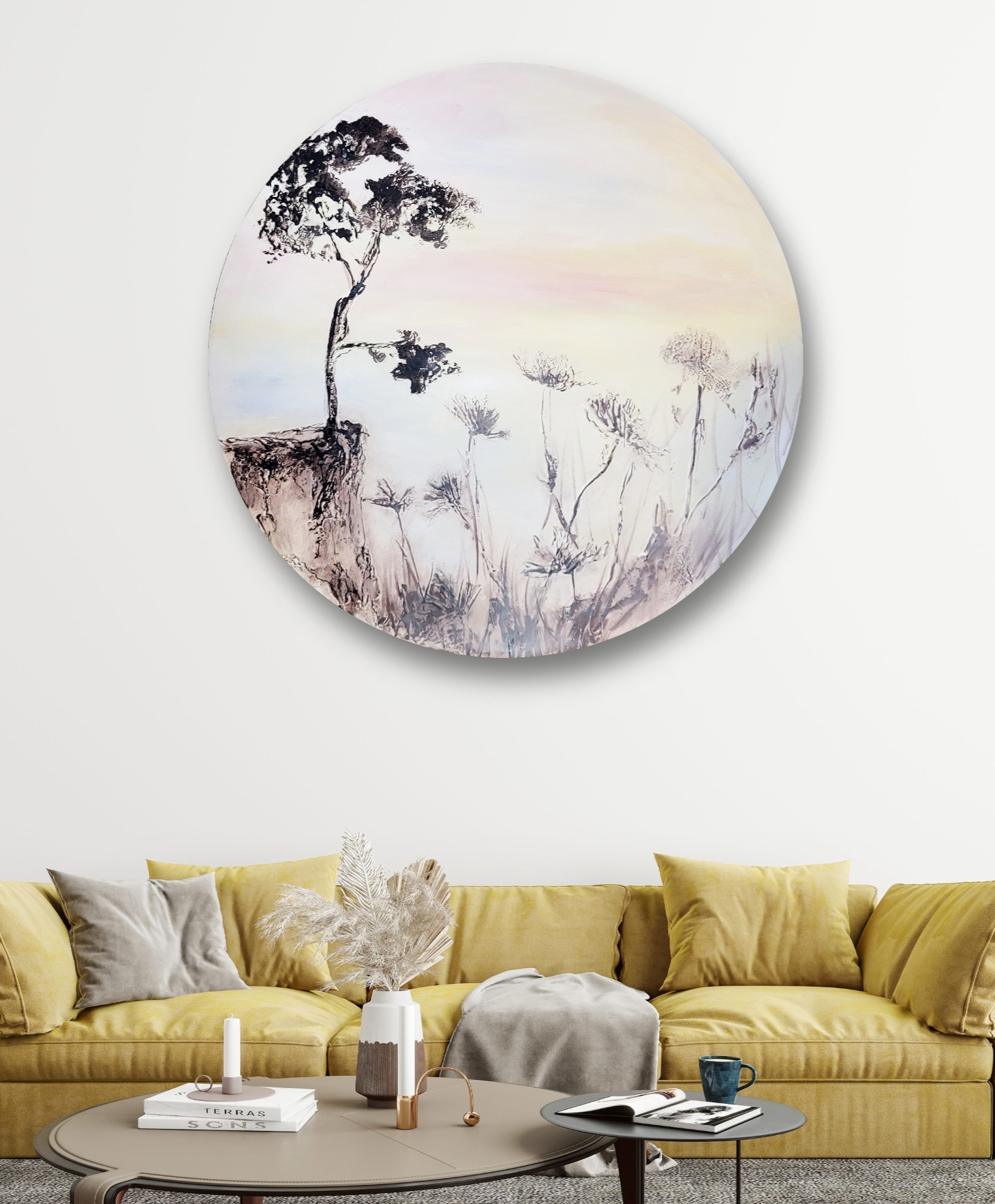 Apvalus sienos paveikslas