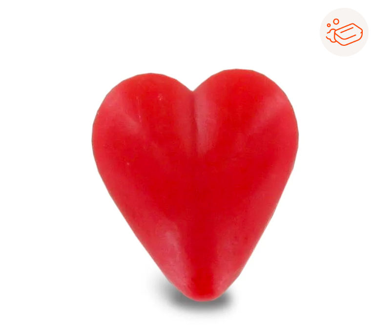 Savon en forme de Cœur Rouge au Cerise 