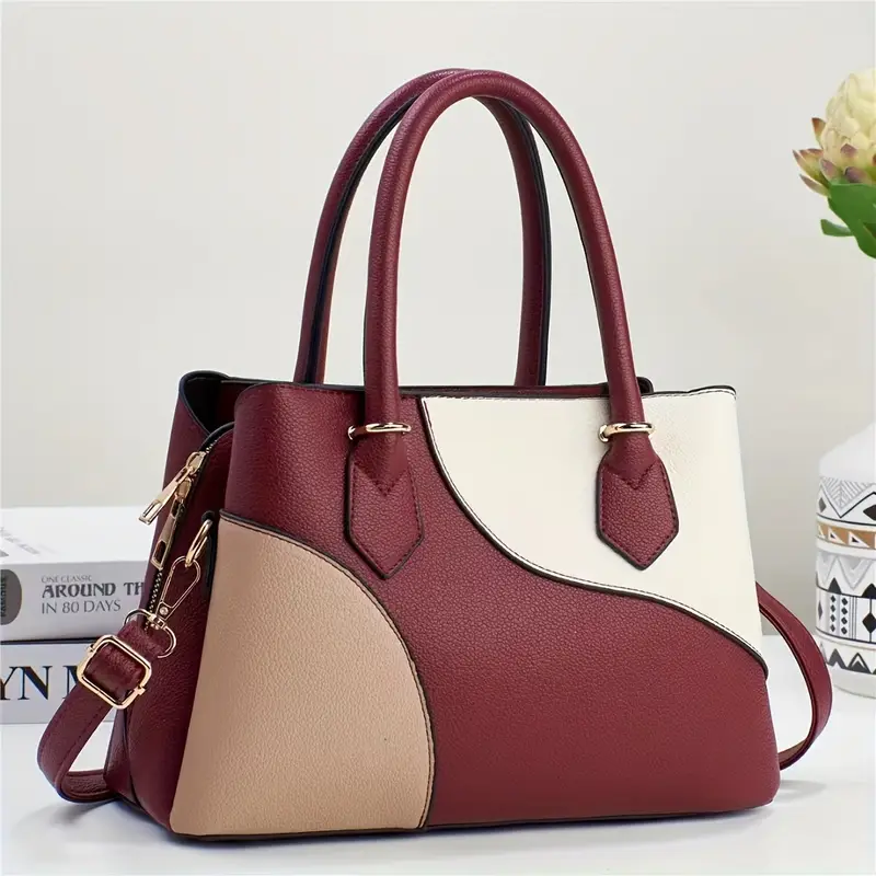Elegant Tri-Color Handbag