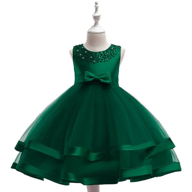 Elegant Green Girls' Dress