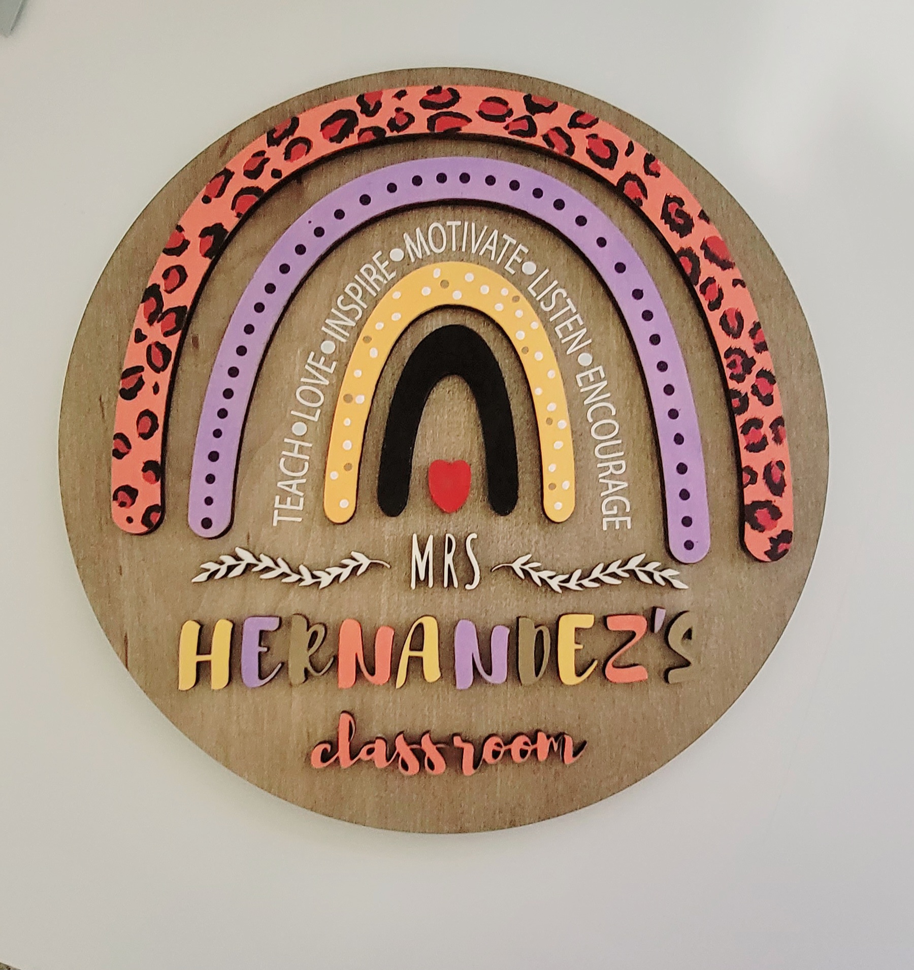 Boho Rainbow Teacher Door Hanger