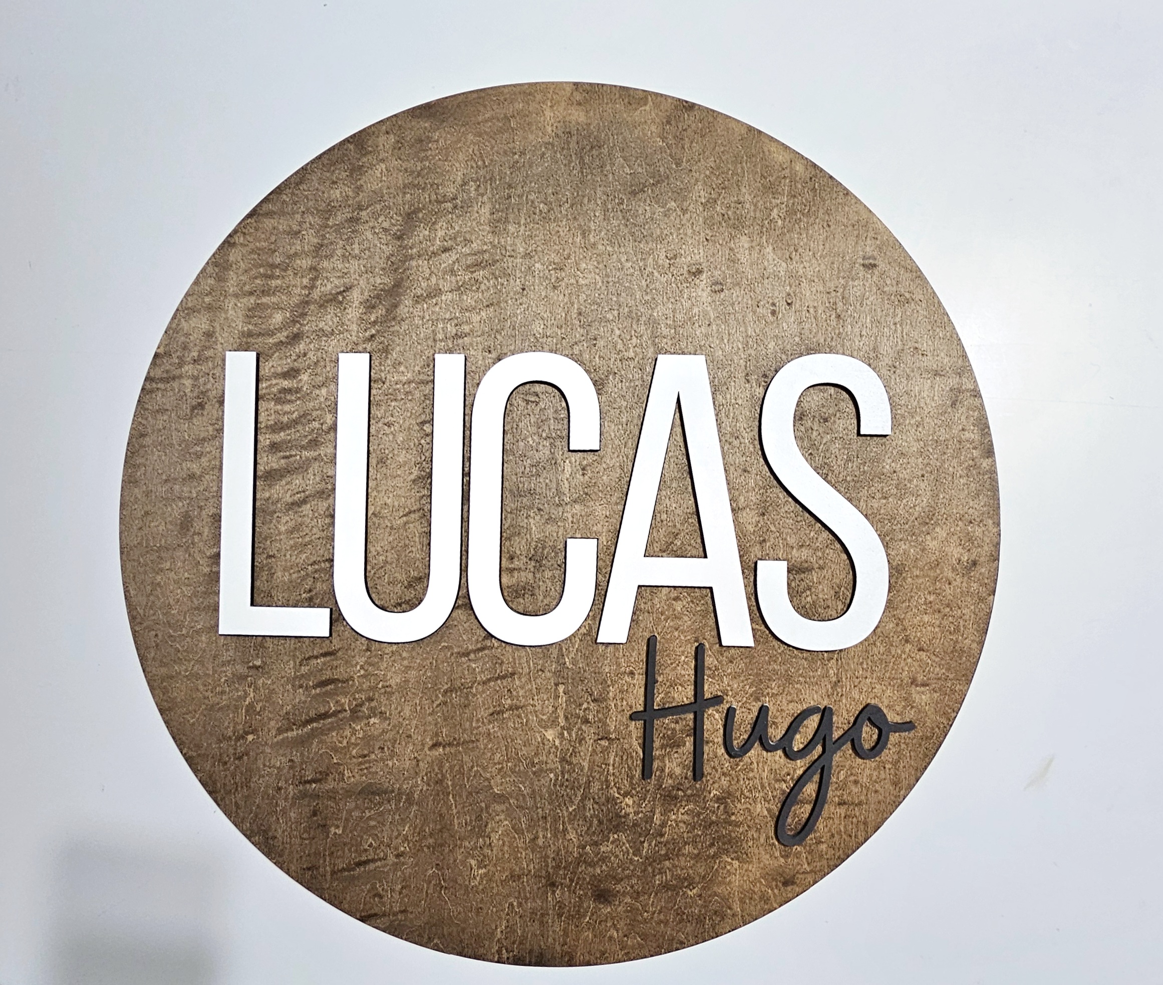 Wood Round Name Sign