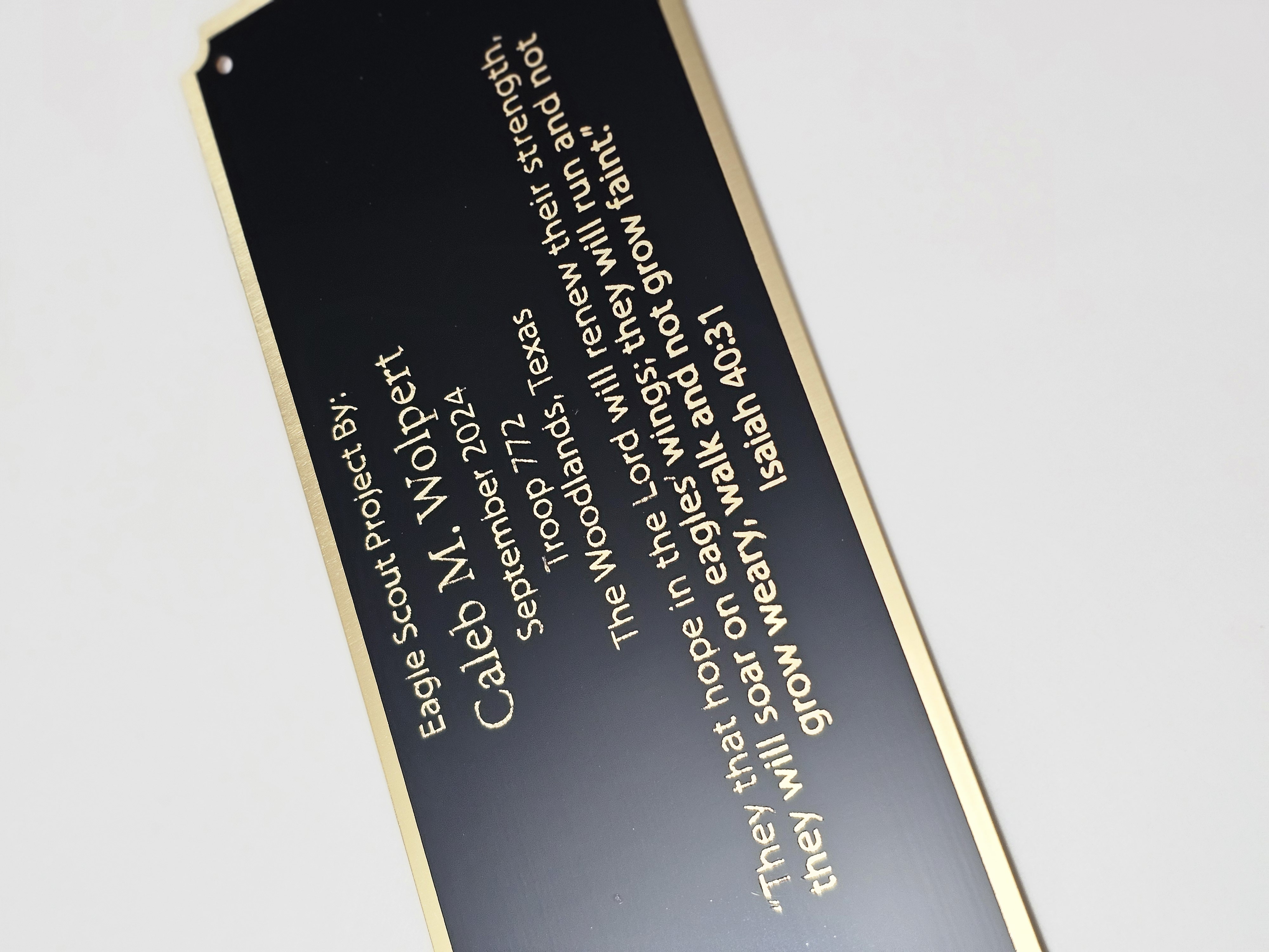 Black Brass Perpetual Plate with Gold Border
