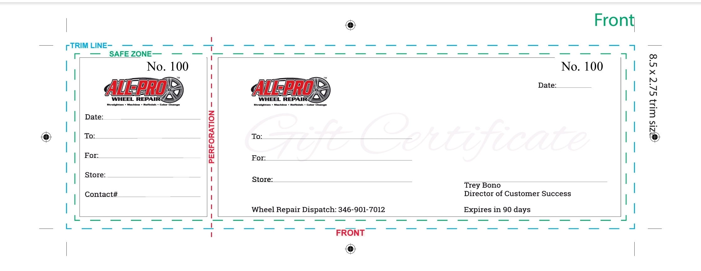 Custom Gift Certificates