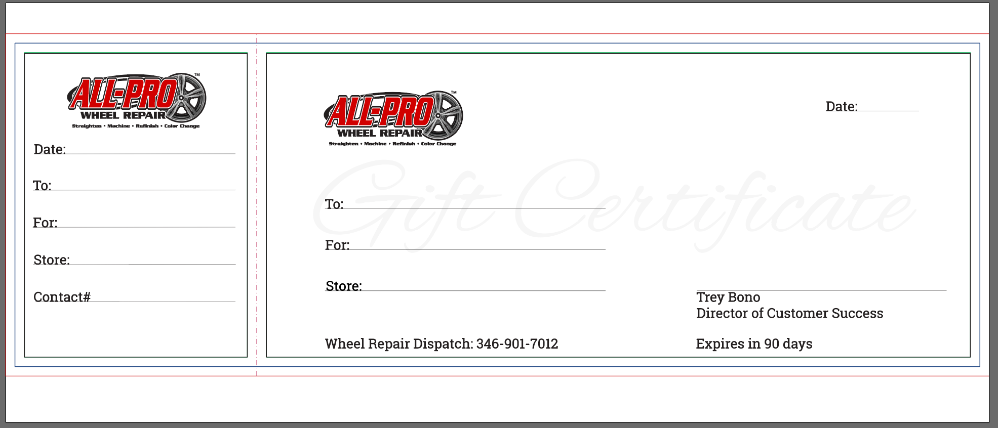 Custom Gift Certificates