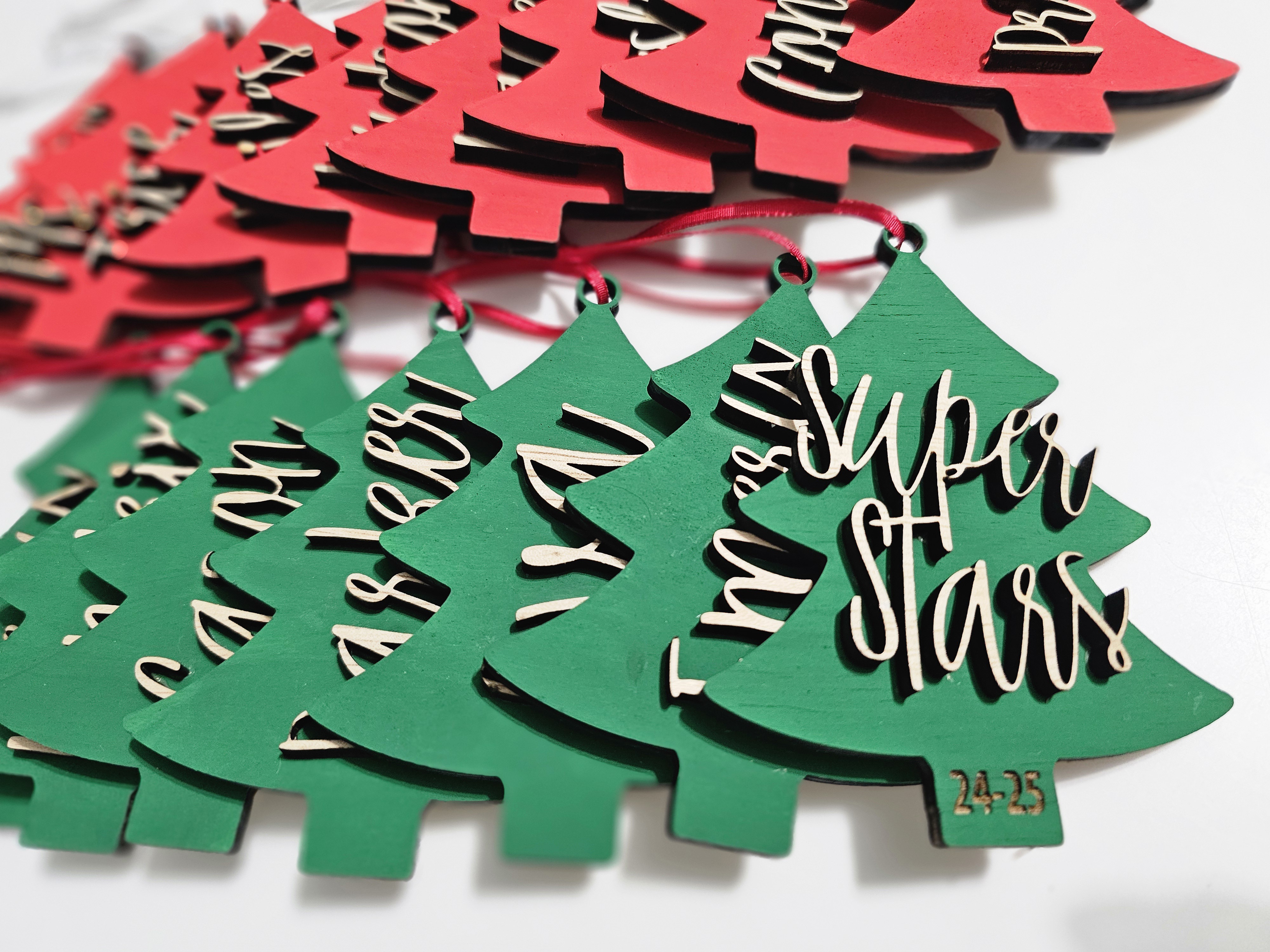 Personalized Christmas Tree Wood Ornaments