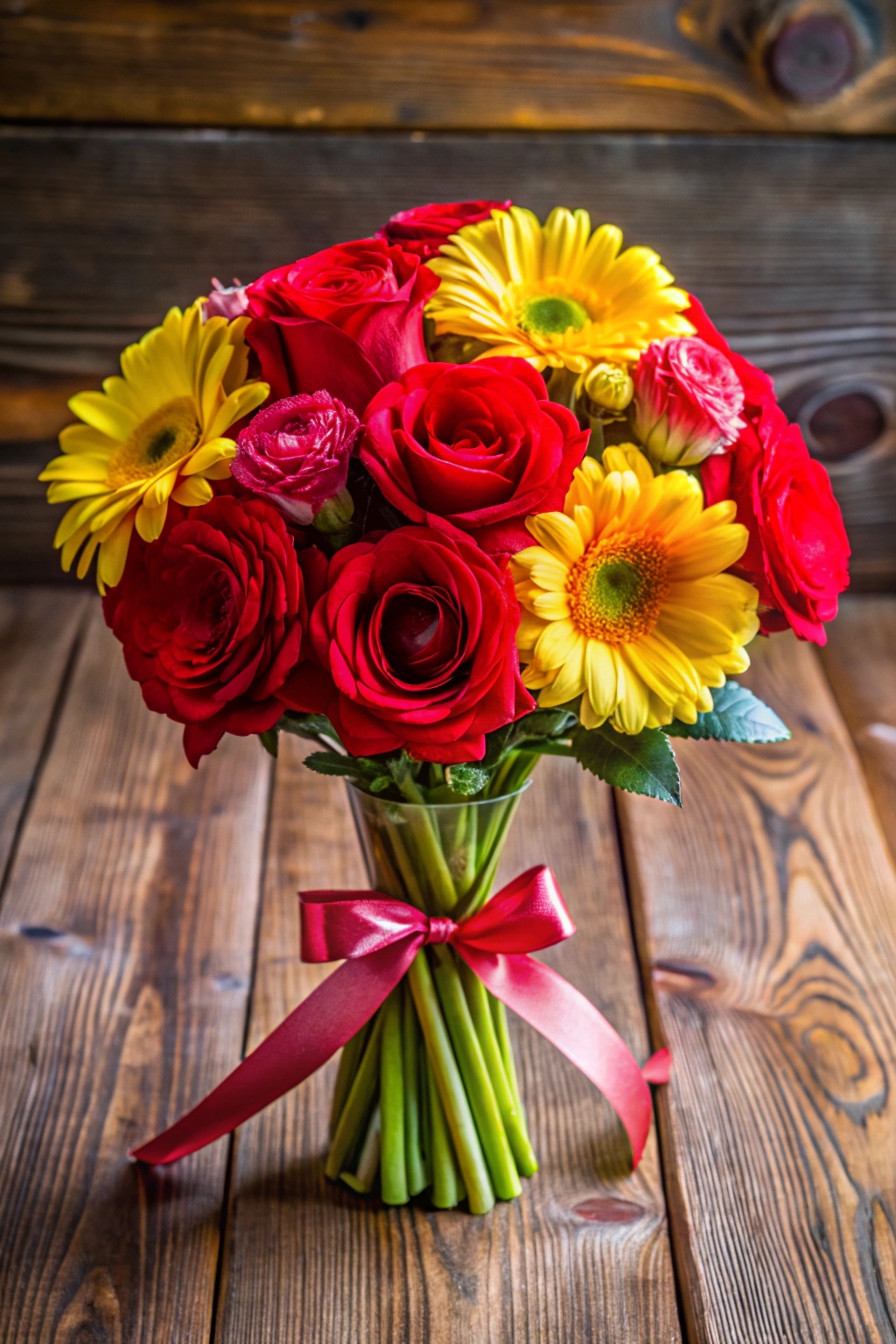 Bouquet of Roses and Gerberas