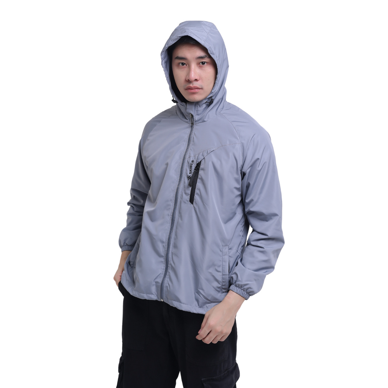Jaket Olahraga Parasut Running Sepeda Waterproof Pria Wanita Windbreaker UV Protection