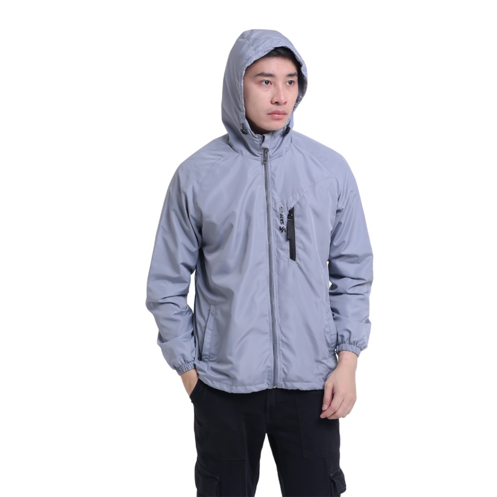 Jaket Olahraga Parasut Running Sepeda Waterproof Pria Wanita Windbreaker UV Protection