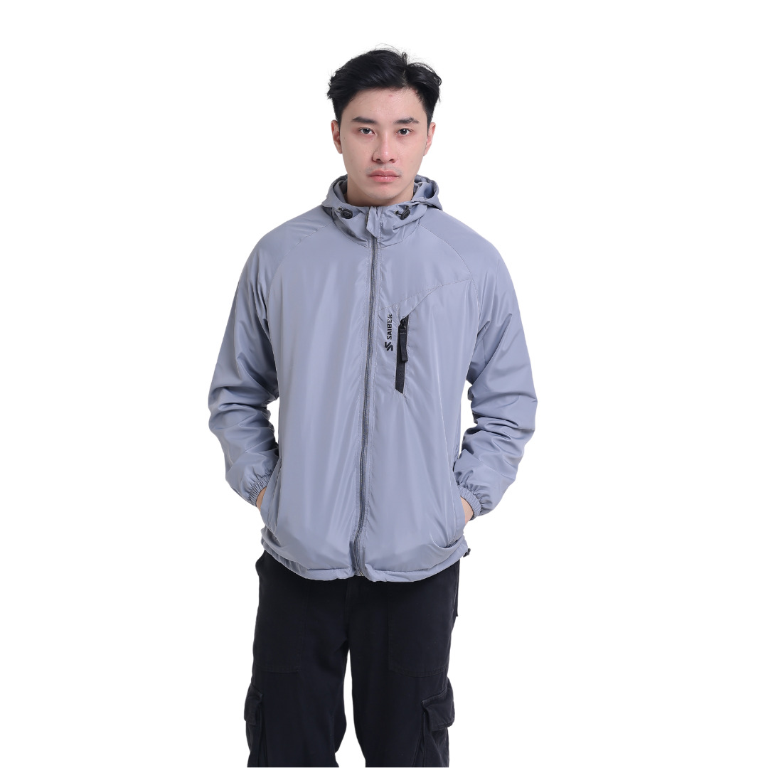 Jaket Olahraga Parasut Running Sepeda Waterproof Pria Wanita Windbreaker UV Protection