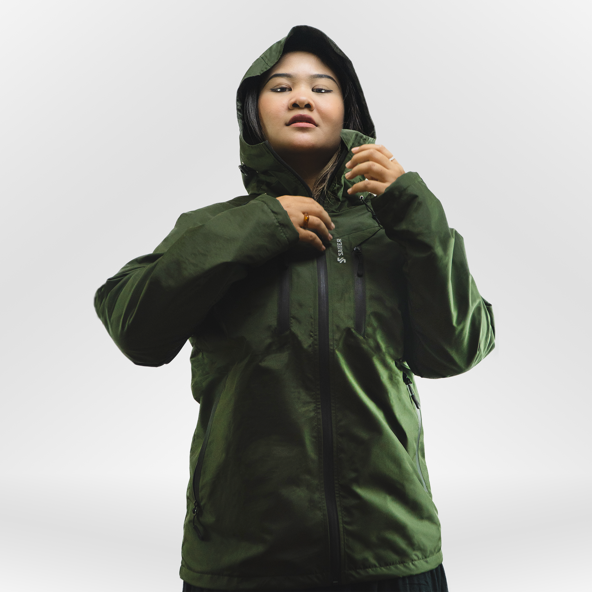 Saiber Jaket Gunung Gorpcore Waterproof Pria Wanita Inner Polar
