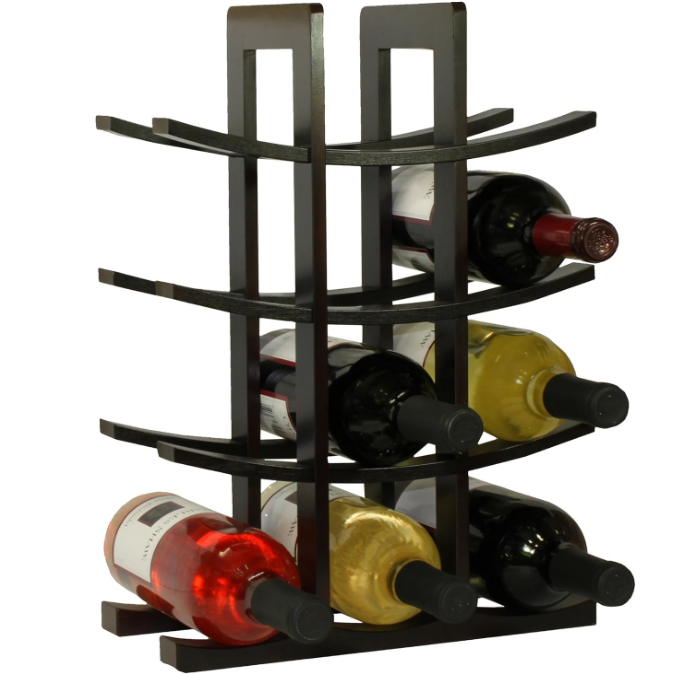 12-Bottle Bamboo Wine Rack, Dark Espresso