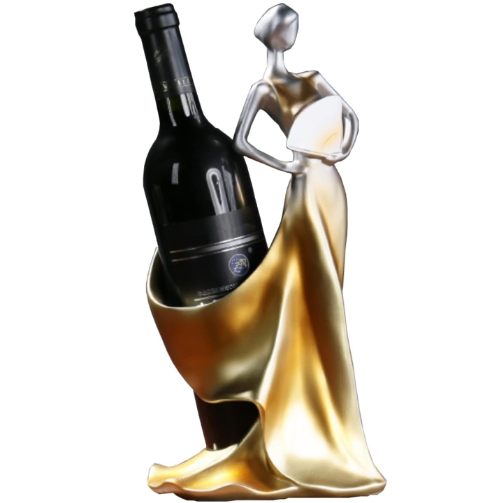 Wine Rack, Wine Bottle Holder Decorative, Lady Wine Holder, Single Wine Holder Stand, Wine Racks Countertop for Kitchen Home Bar Tabletop Decor