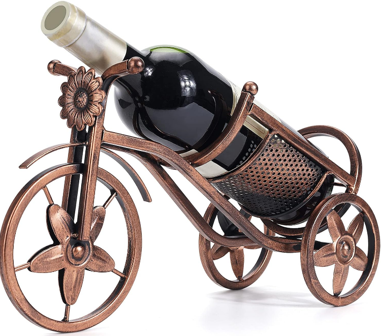 Tabletop Wine Rack, Wine Bottle Holder Single Bottle Bike Shaped, Freestanding Countertop Wine Rack and Wine Bottle Storage, Wine Gifts Home Bar Decor Crafts