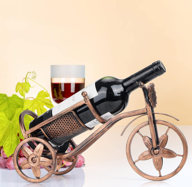 Tabletop Wine Rack, Wine Bottle Holder Single Bottle Bike Shaped, Freestanding Countertop Wine Rack and Wine Bottle Storage, Wine Gifts Home Bar Decor Crafts