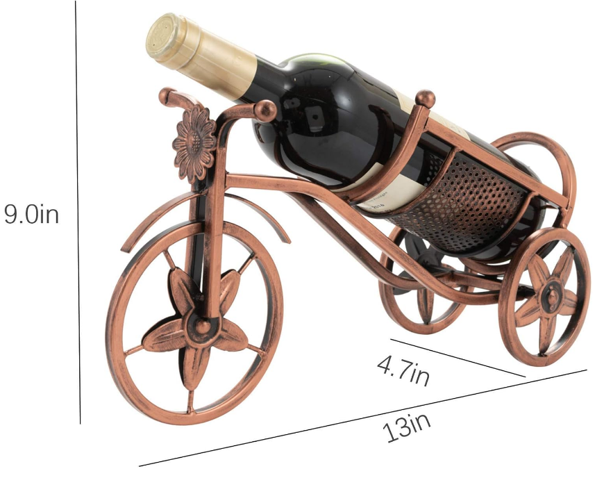 Tabletop Wine Rack, Wine Bottle Holder Single Bottle Bike Shaped, Freestanding Countertop Wine Rack and Wine Bottle Storage, Wine Gifts Home Bar Decor Crafts
