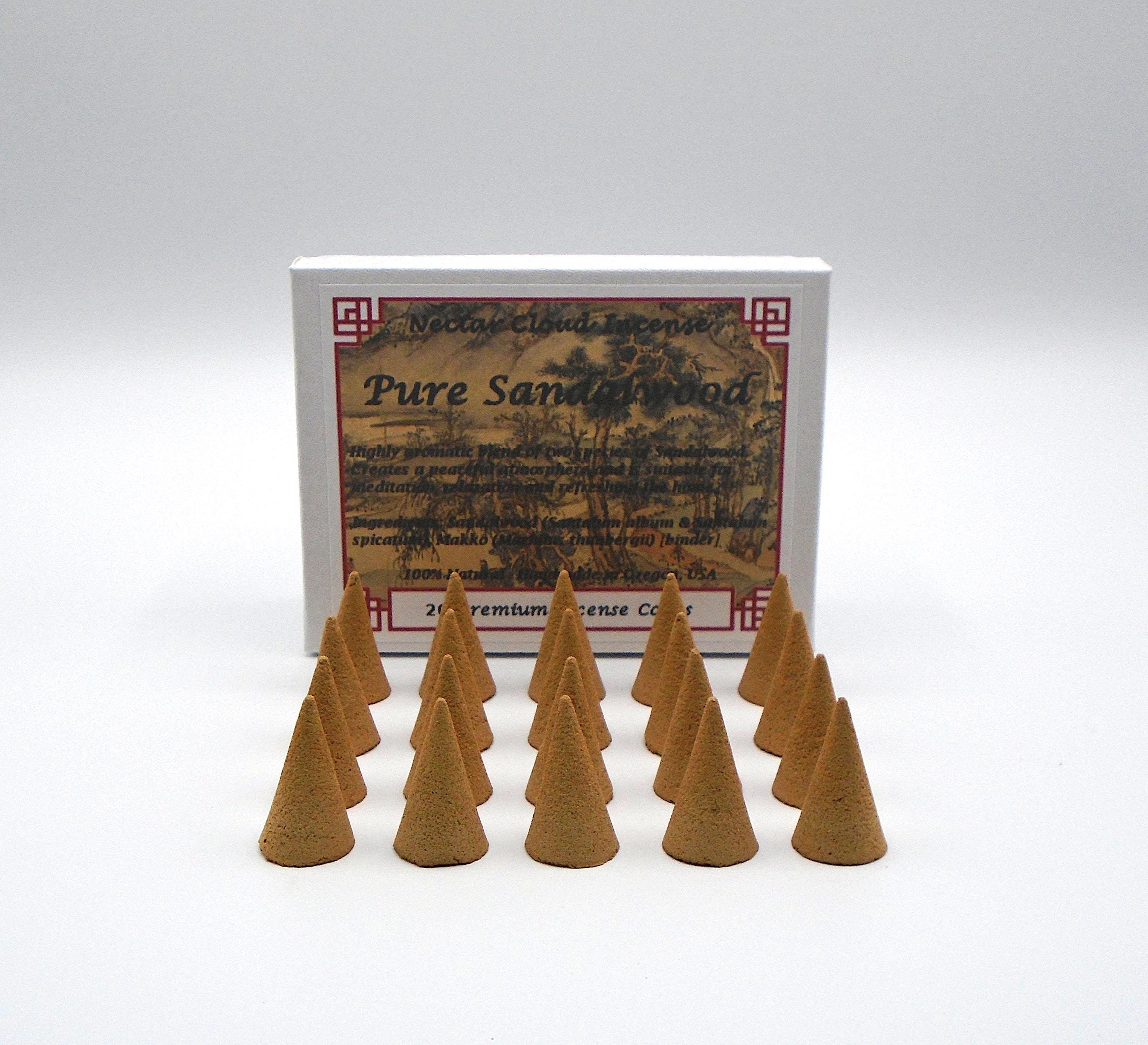 Pure Sandalwood Incense Cones (20 cones box)