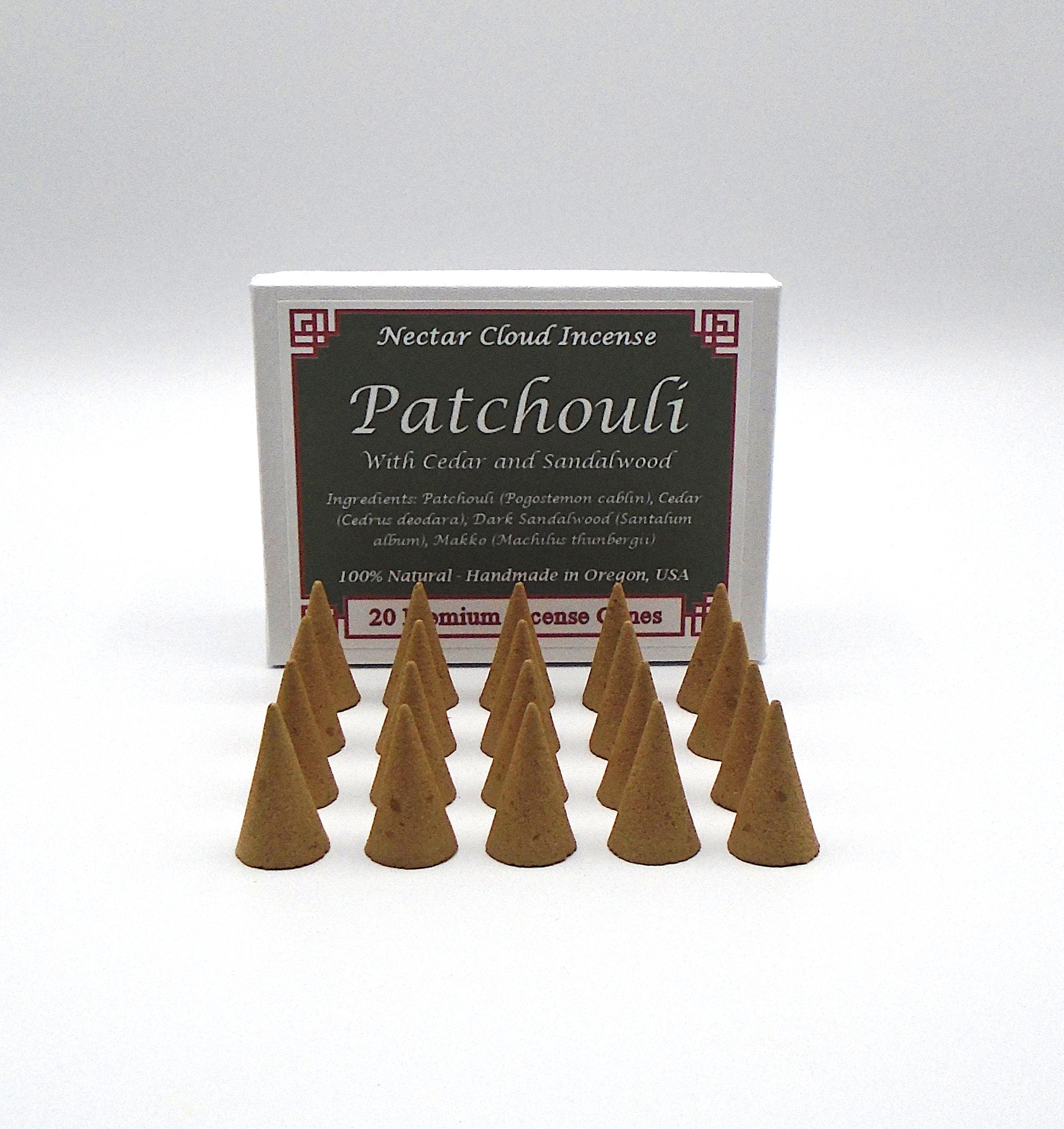 Patchouli, Cedar and Sandalwood Incense Cones (20 cones box)