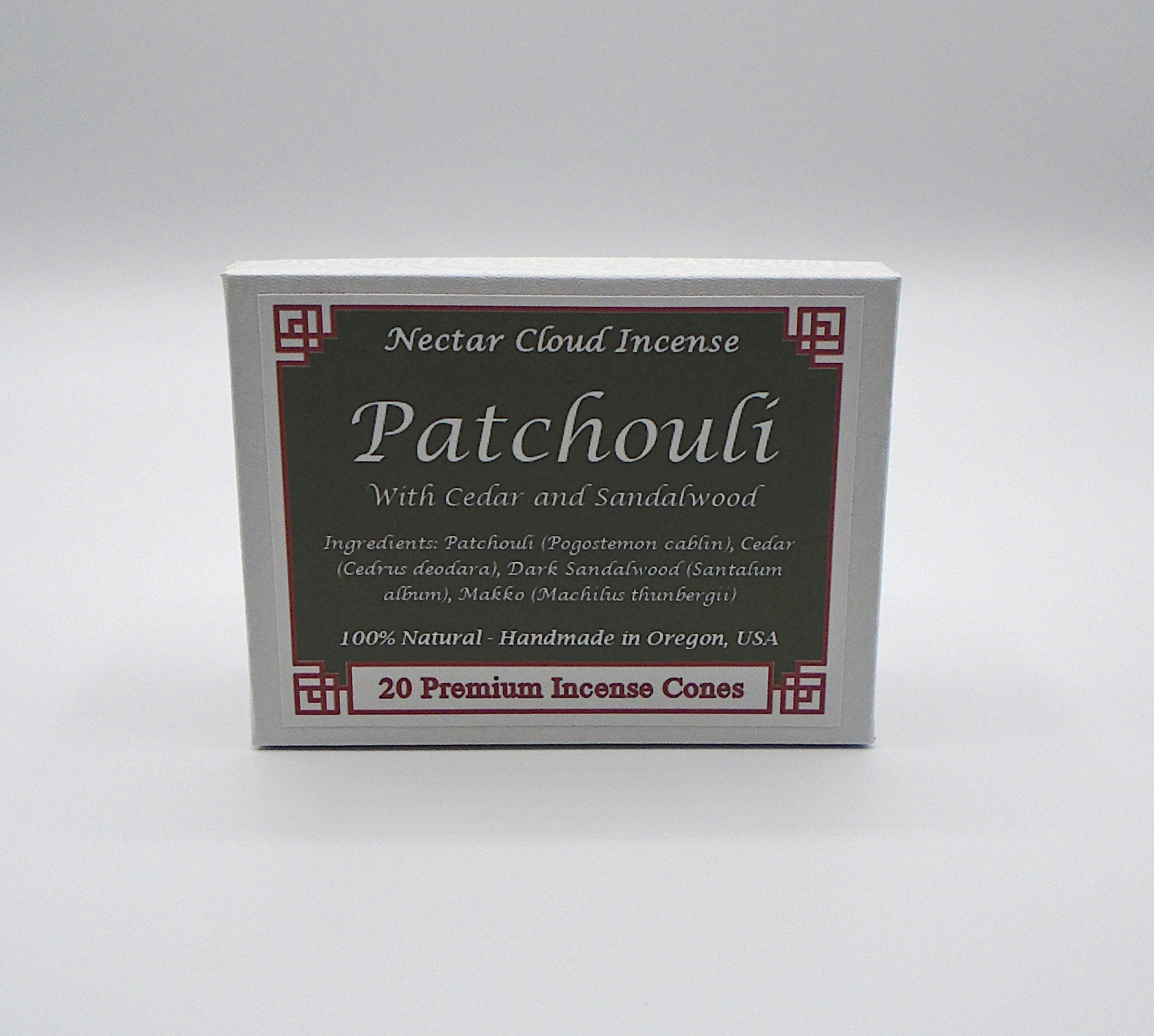 Patchouli, Cedar and Sandalwood Incense Cones (20 cones box)