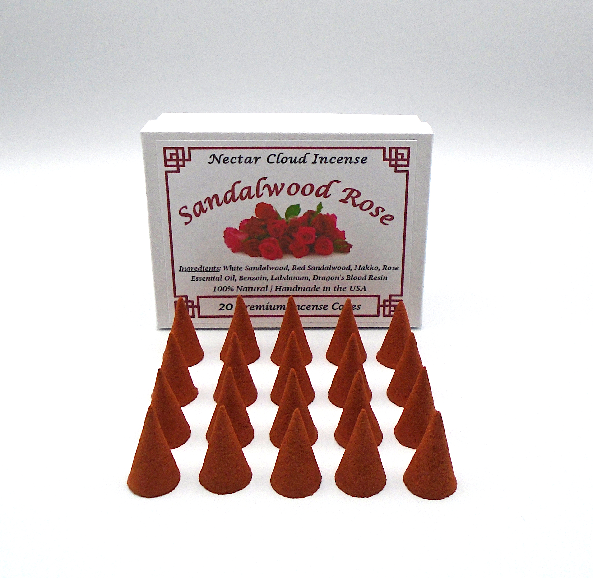 Sandalwood Rose Incense Cones (20 cones box)