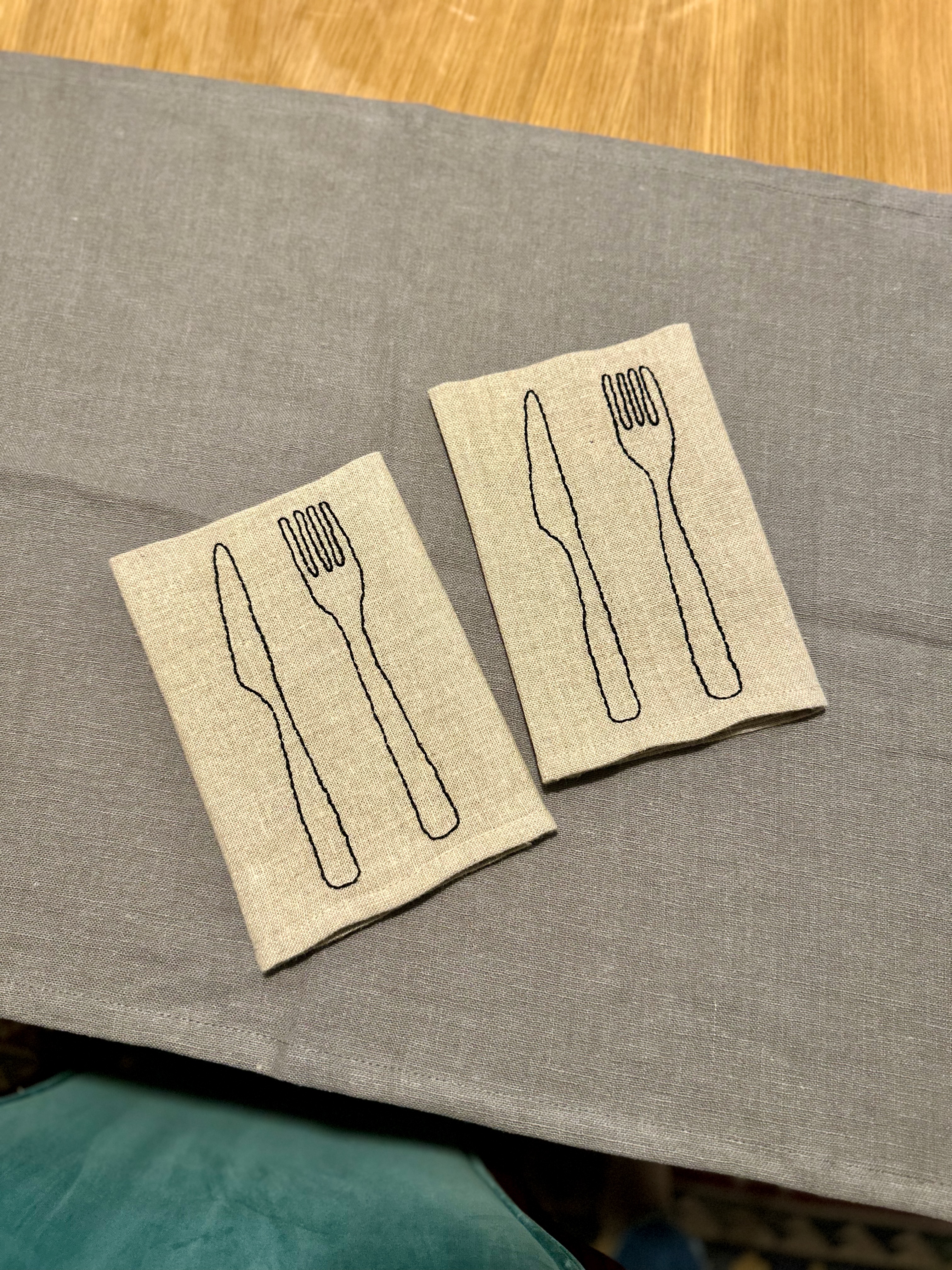 Servilletas cubiertos clásico (pack de 2)