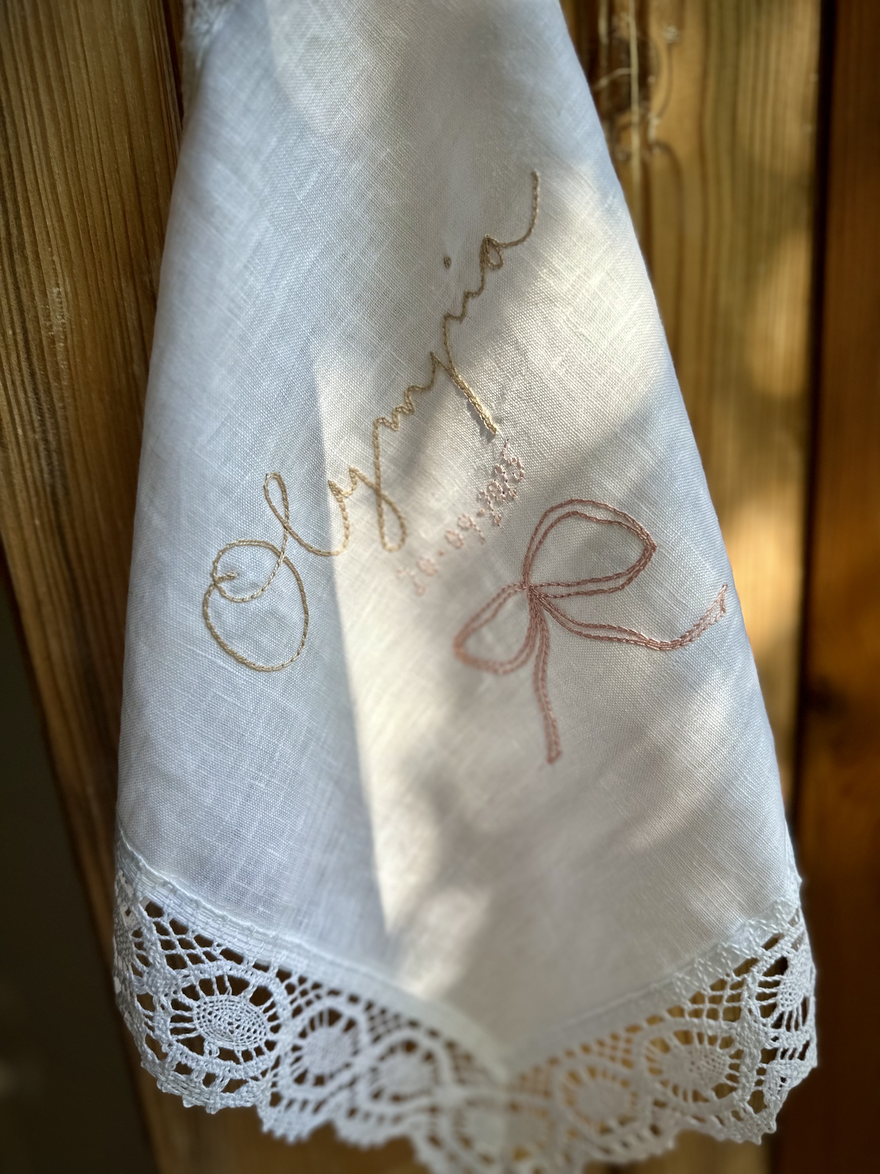 Pañuelo de bautizo lazo