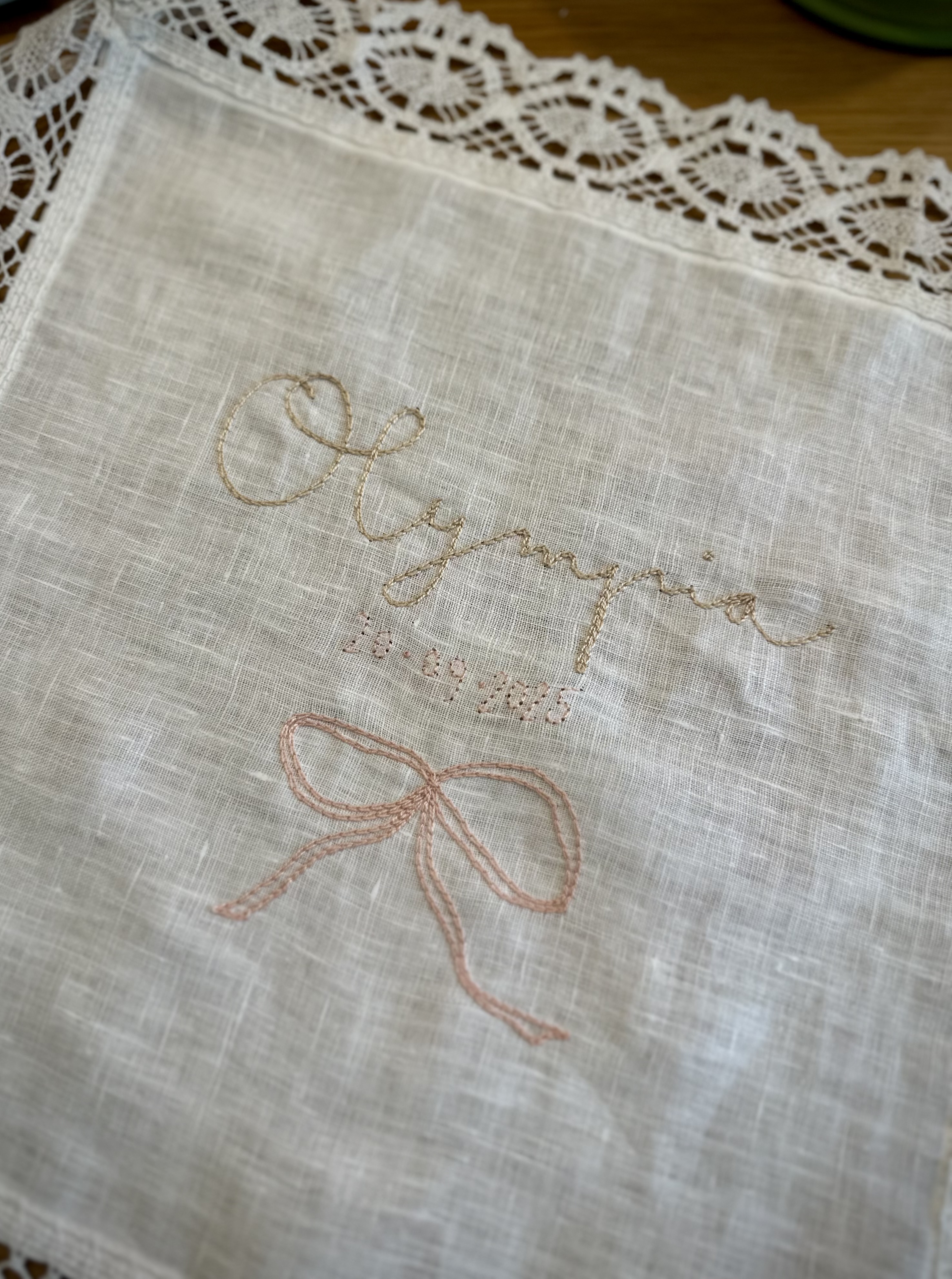 Pañuelo de bautizo lazo