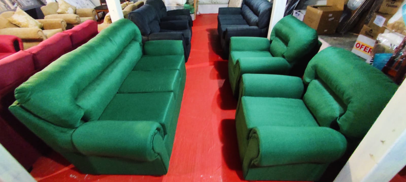 Juego de sofás verdes
