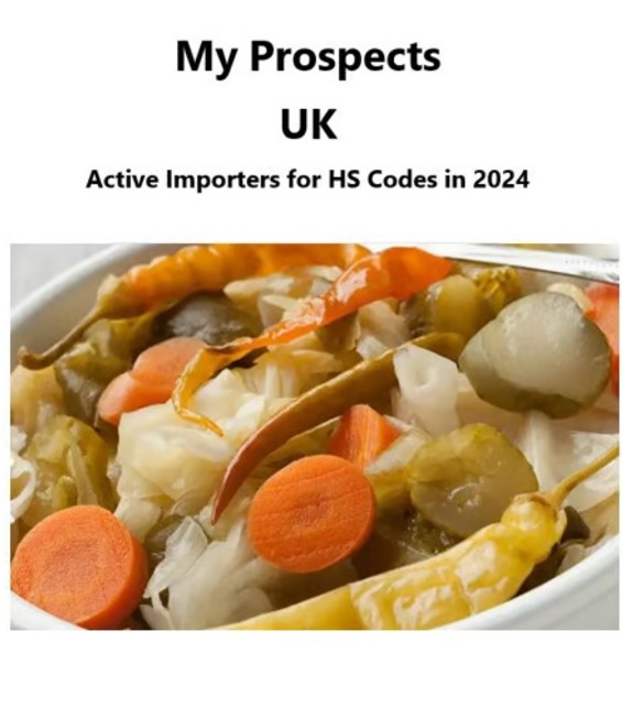 Preparations of vegetables, fruit, nuts or other parts of plants - Pickles 429 active importer companies in the UK in 2024
