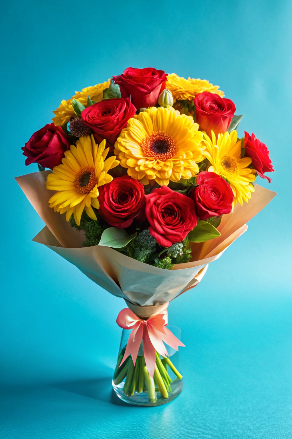 Bouquet of Roses and Gerberas