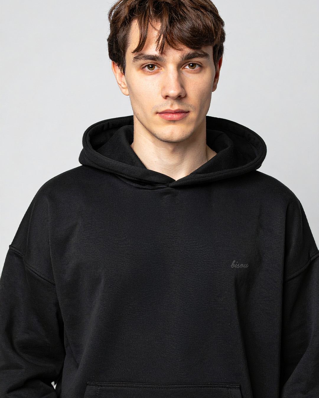 Black Hoodie with Bisou in Black